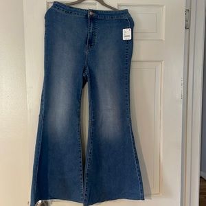 We the free flare blue jeans